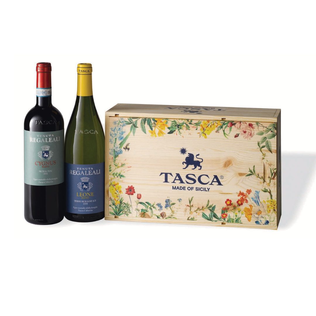 Confezione vini Cygnus e Leone da 75 Cl con cassetta di legno